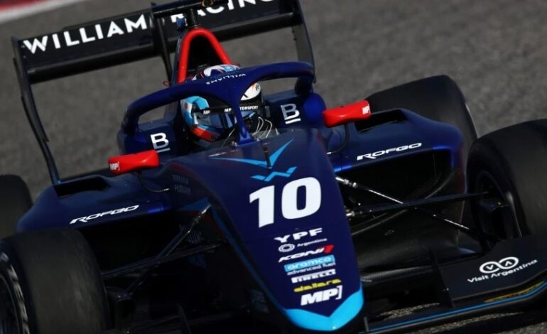 El argentino Franco Colapinto estrenó su nuevo auto en la Fórmula 3 como miembro de la academia Williams