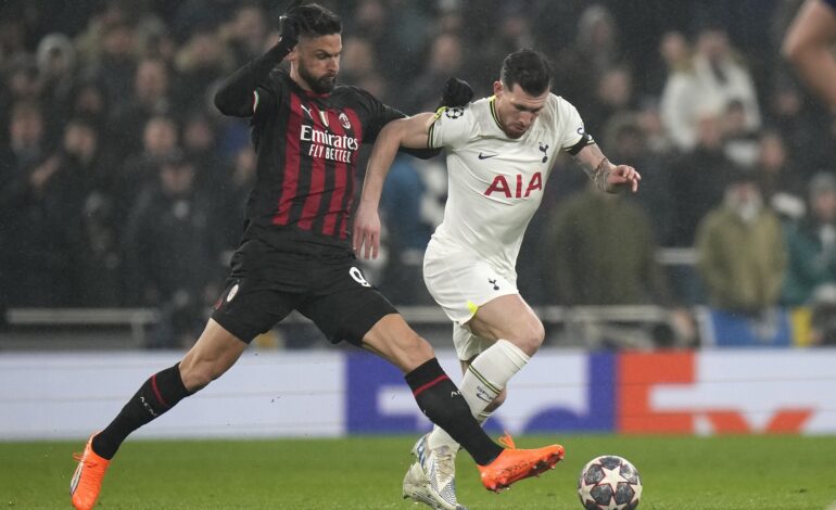  Cuti Romero expulsado en la eliminación del Tottenham frente al Milan