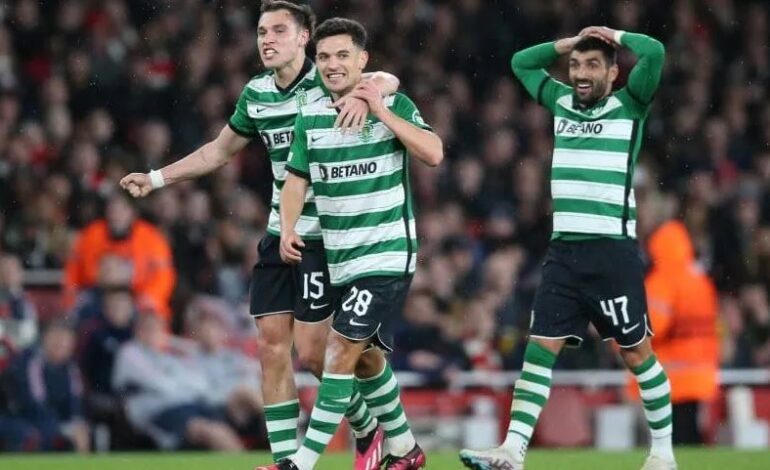  Europa League: Sporting eliminó al Arsenal con un tremendo golazo de mitad de cancha, mirá!