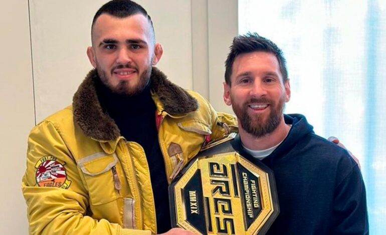 Messi recibió a un campeón argentino en su casa