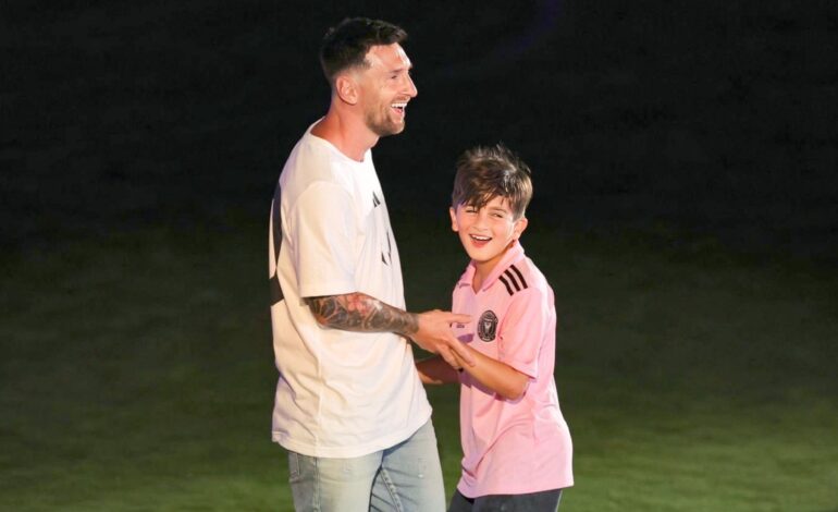 Momento TOP: Thiago Messi le metió un caño al mismísimo ¡Lionel Messi!
