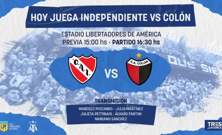 Colón comienza la Copa de la Liga visitando a Independiente con la ilusión de alejarse del fondo