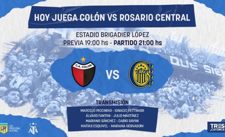 Colón se juega la piel ante Rosario Central para escapar de la zona de descenso