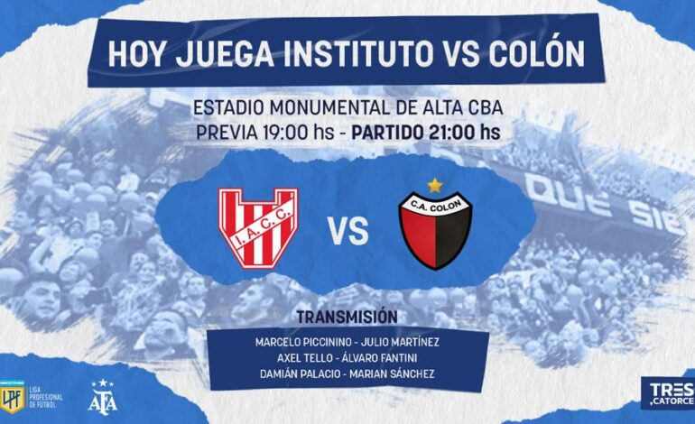 Colón visita a Instituto en Córdoba en otro duelo clave por la permanencia