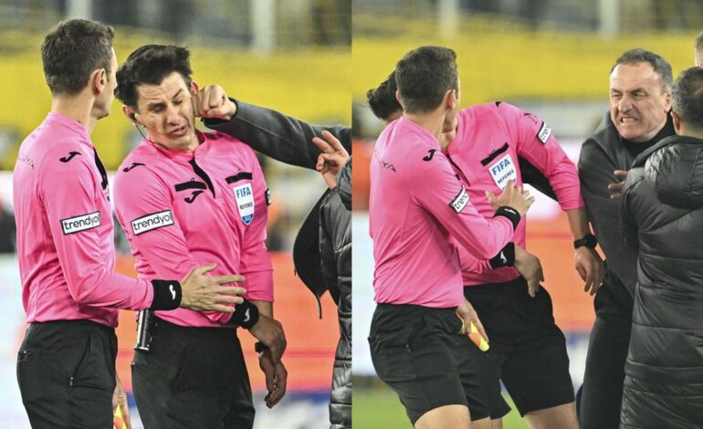 Barbarie en la Superliga turca: El Presidente de un club noqueó a un árbitro tras el empate del equipo rival
