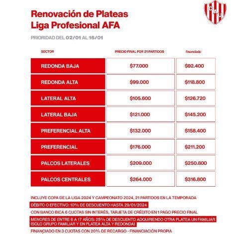 Unión: mañana comienza la venta de palcos y plateas 2024, todos los precios