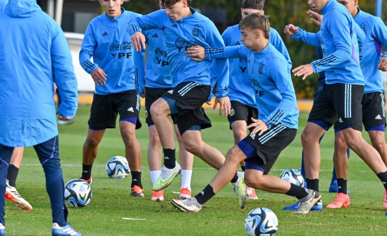 Jerónimo Dómina tuvo su primer entrenamiento junto a la Selección sub-20