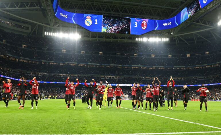 Milan da el golpe en el Bernabéu y vence 3-1 al Real Madrid