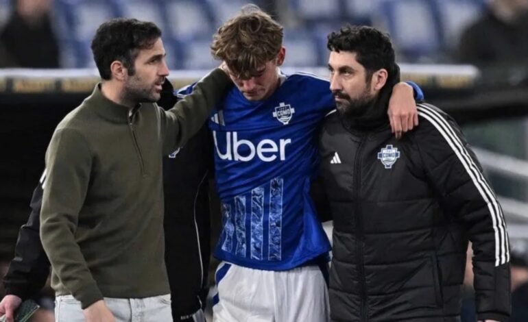 La terrible patada que recibió Nico Paz ante Lazio