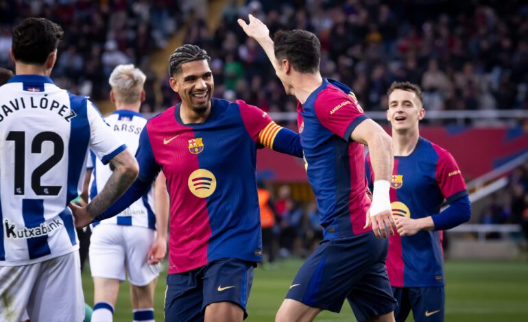 Goleada del Barcelona ante la Real Sociedad para alcanzar la cima de la Liga de España