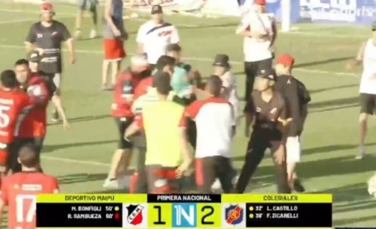 VIDEO ESCANDÁLO, VIOLENCIA y PIÑAS en Mendoza: jugadores de Maipú mano a mano con sus propios hinchas