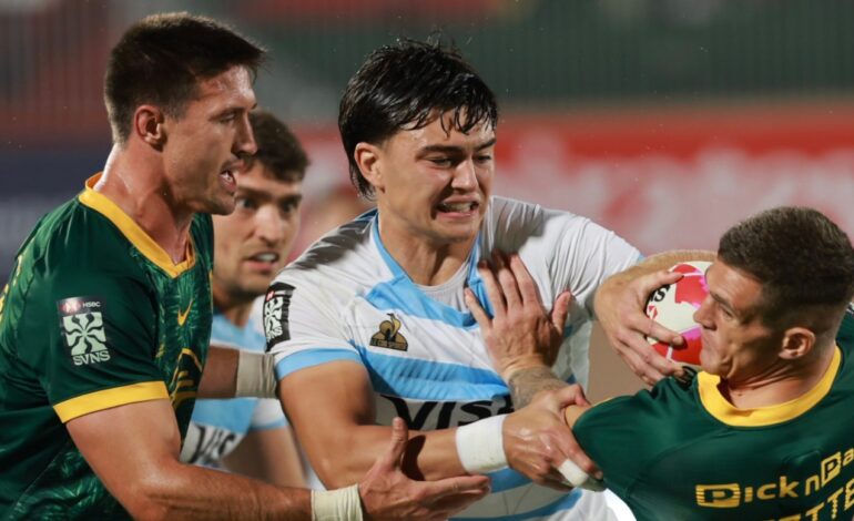 Rugby Seven de Dubái: Los Pumas 7s superaron 19-14 a Sudáfrica por la última fecha del Grupo A