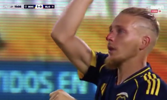 El ACCIDENTADO festejo de Ascacíbar en el gol de Boca