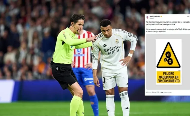 Duro reclamo del Atlético por el arbitraje contra el Real Madrid