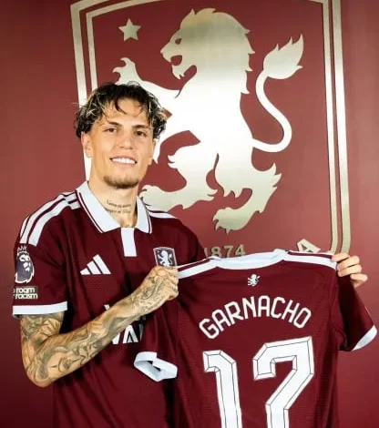 Garnacho tuvo un guiño con Argentina en su presentación como refuerzo del Aston Villa